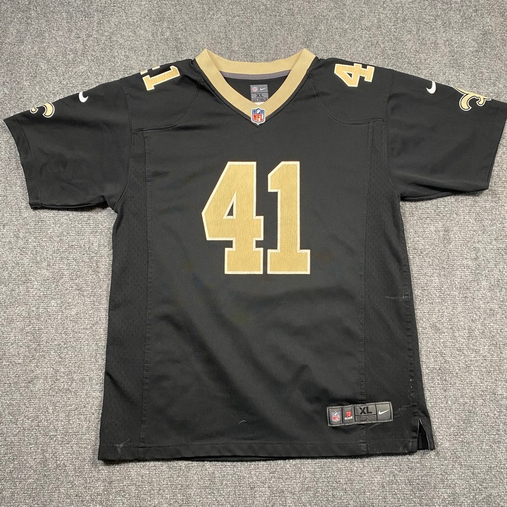 Nike Alvin Kamara New Orleans Saints NFL Jersey Kids XL 18/20 Black Gold‎ 41